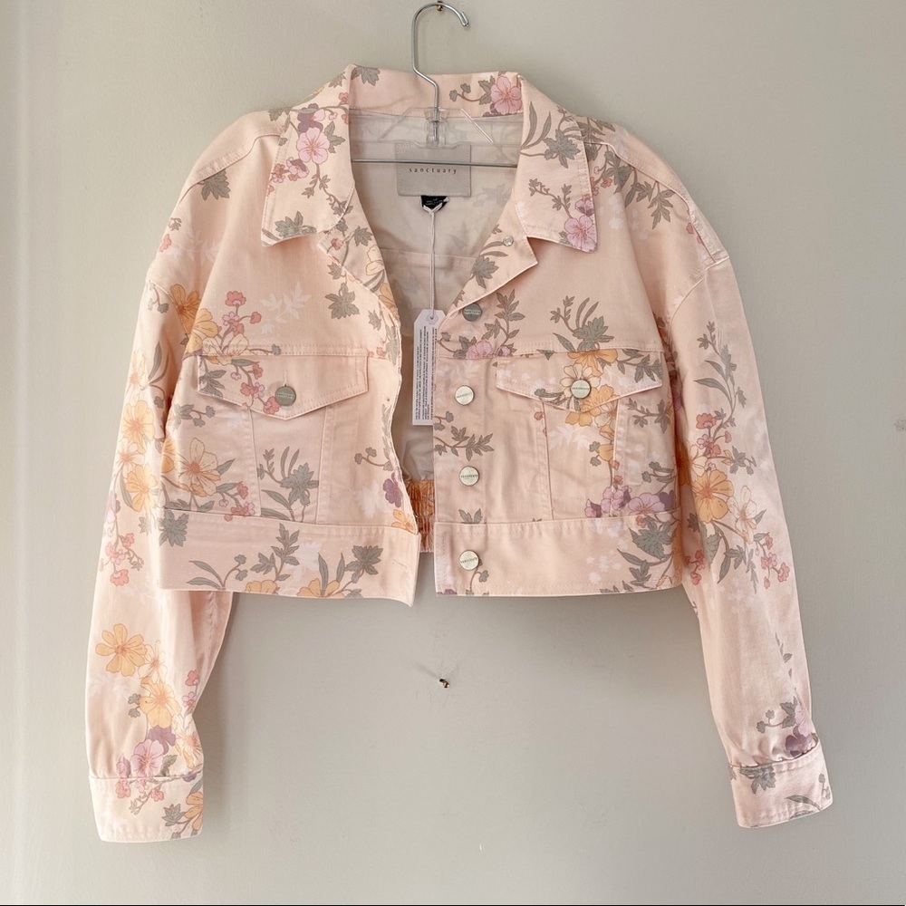 Sanctuary‎ Cropped Floral Denim Jacket Swifty - Picture 5 of 8
